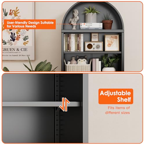 Tall Kitchen Pantry Cabinet, Metal Display Storage Cabinets with 4 Doors/2 Drawers for Kitchen Home Office Living Room, Assembly Required