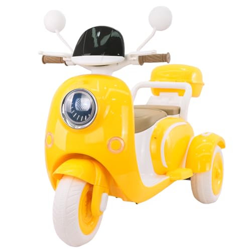 Kids Electric Motorcycle,3 Wheel Bike, Electric Scooter for 3 Year Old,3-Wheel 12V Ride On Scooter for Kids with Storage Compartments
