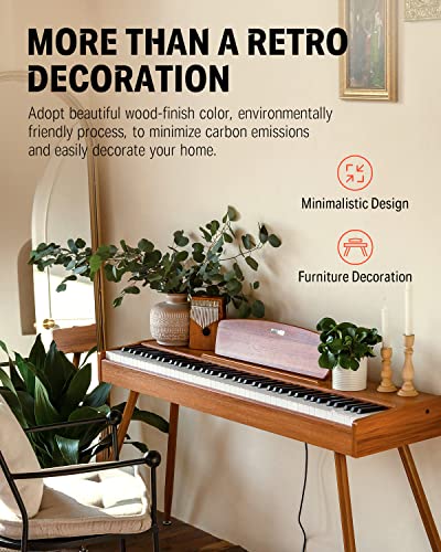 Donner DDP-80 PLUS Digital Piano 88 Key Weighted Keyboard, Home Electric Piano, Supports USB-MIDI & Headphones Connection, Semi-open Cover Designed