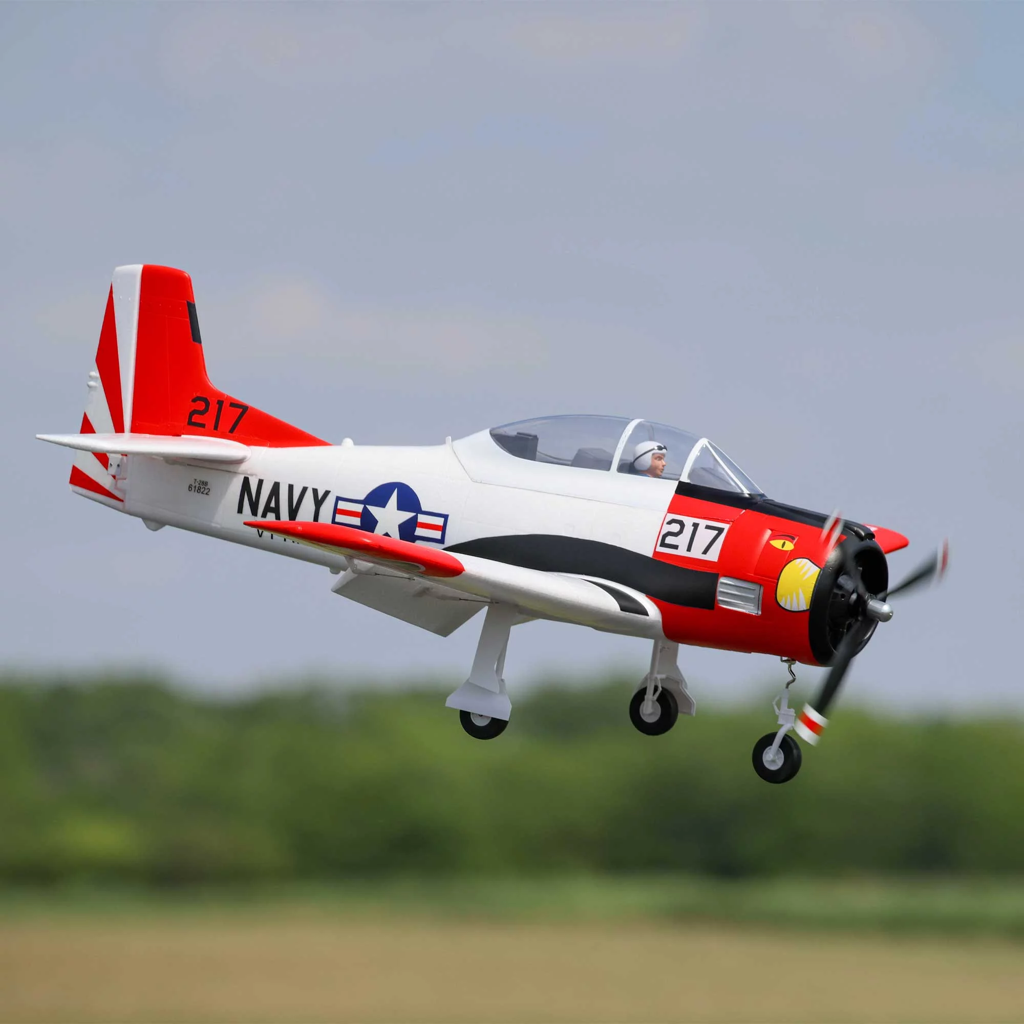 E-flite RC Airplane T-28 Trojan 1.2m BNF Basic Transmitter Battery and Charger Not Included with Smart EFL18350 Airplanes B&F Electric