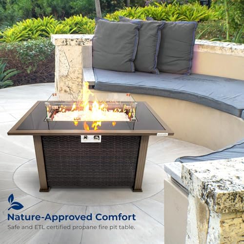 Outdoor Propane Fire Pit Table - CSA/ETL Certified Safe 50