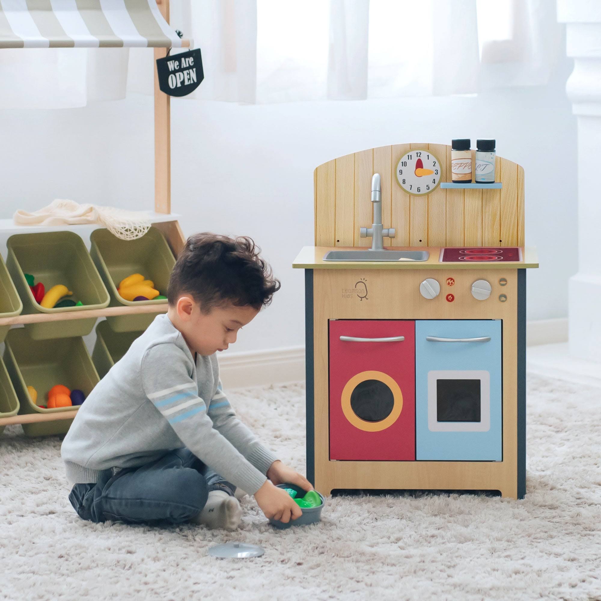Teamson Kids - Little Chef Porto Classic Play Kitchen - Wood