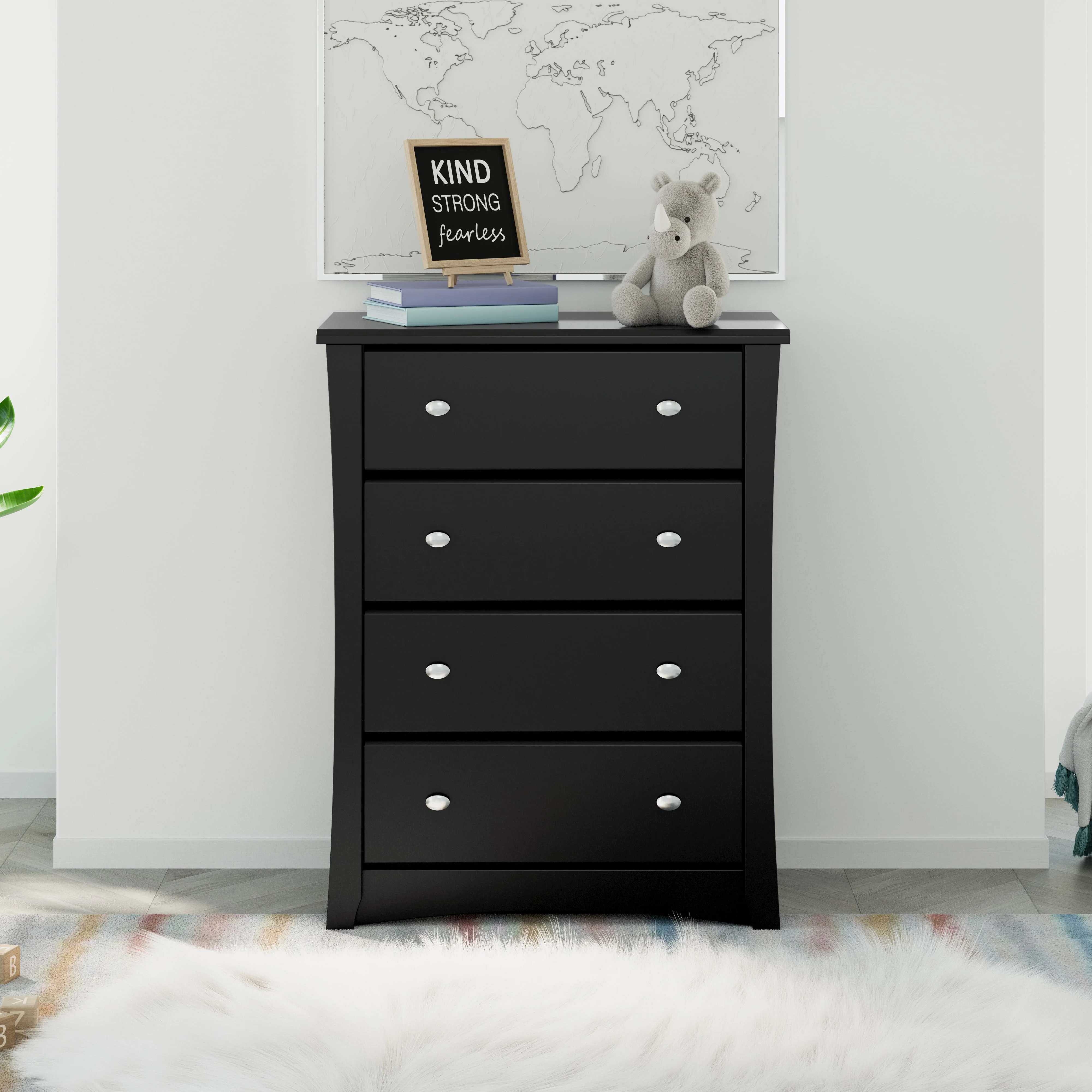Storkcraft Crescent 4 Drawer Kids Dresser White