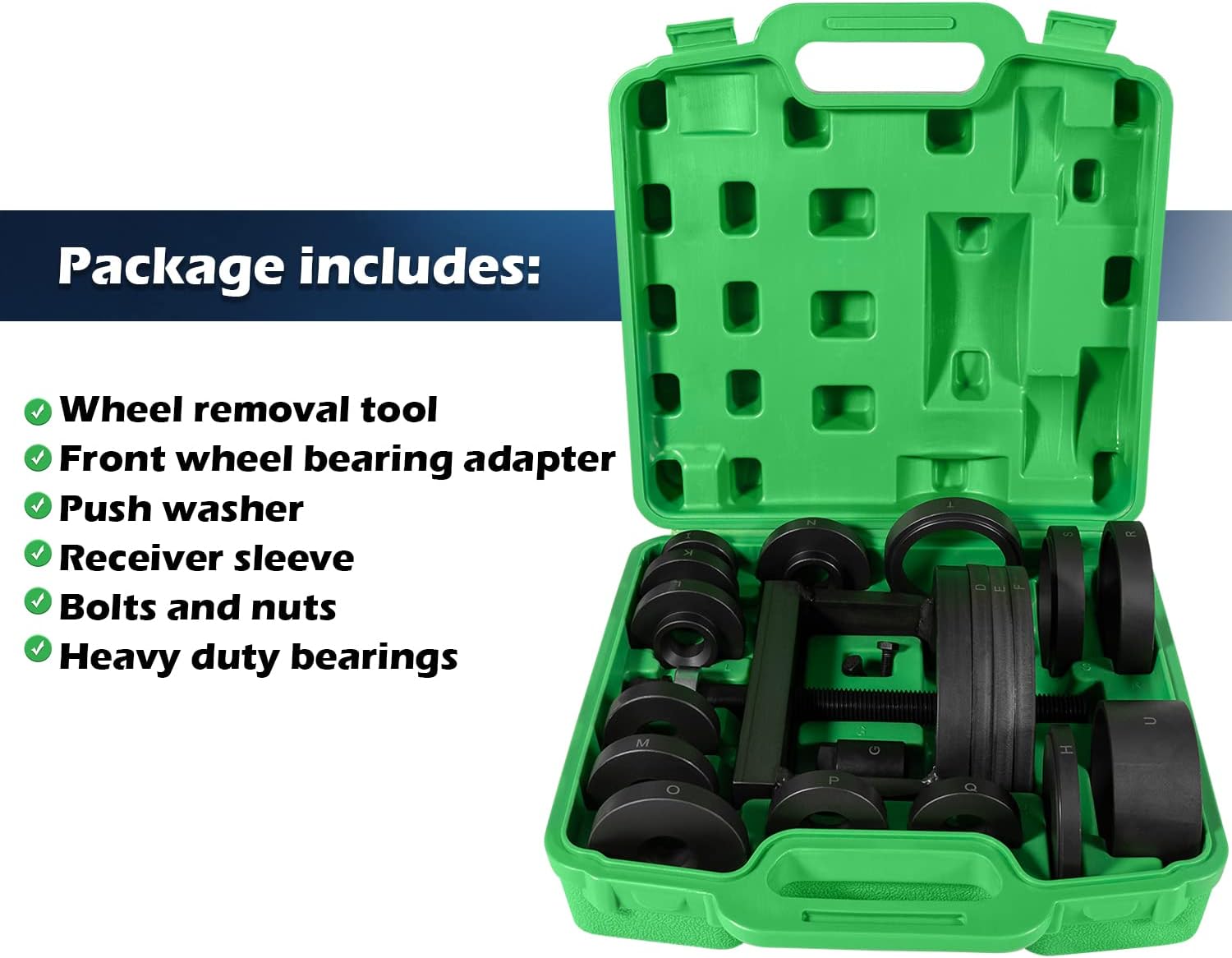 Camoo Back & Front Wheel Bearing Puller Kit with Master Wheel Hub & Bearing Remover & Installer Kit Fits Most Makes and Models - Front, Rear