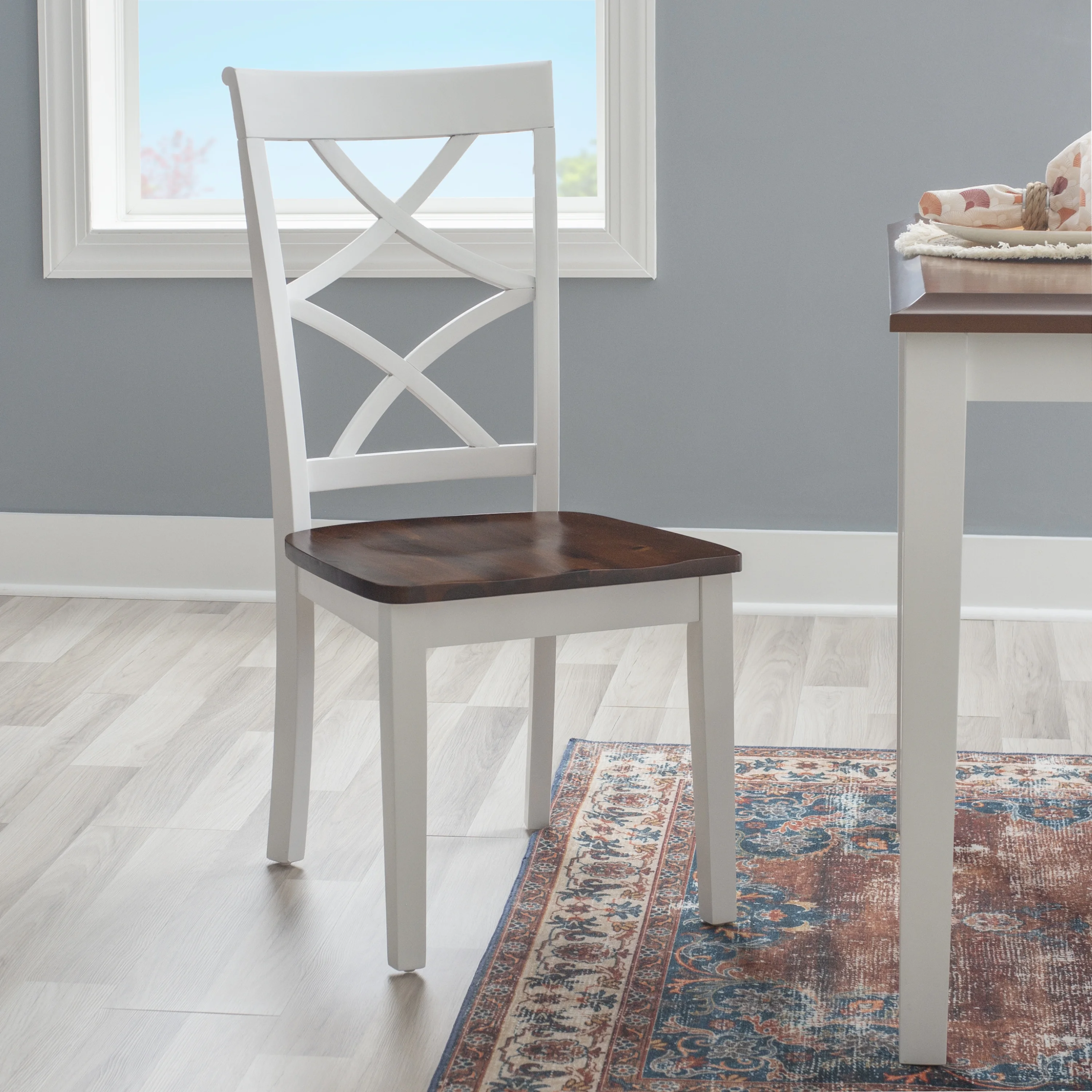 Harrison 5-Piece Dining Set, Cherry and White