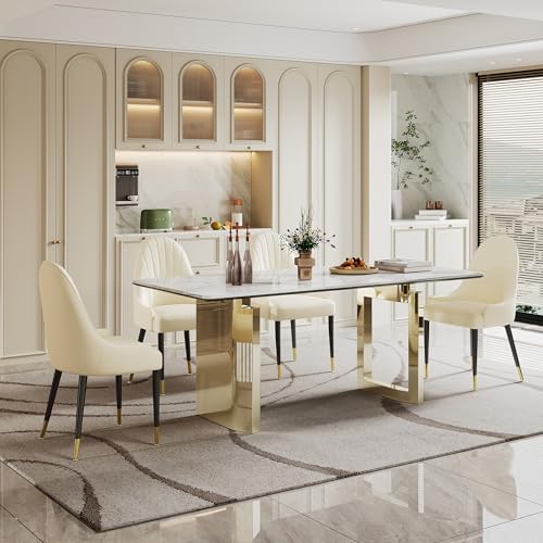 AF ARTISAN FURNITURE 71" Rectangular Sintered Stone Dining Table for 6-8，511