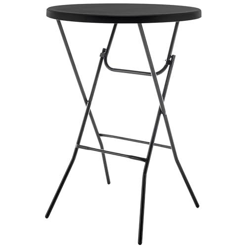BTEXPERT White 2.63 Foot 32in Round Plastic Bar Height Folding Cocktail Table 330lb Weight Capacity Commercial Portable Banquet Dining Wedding Party