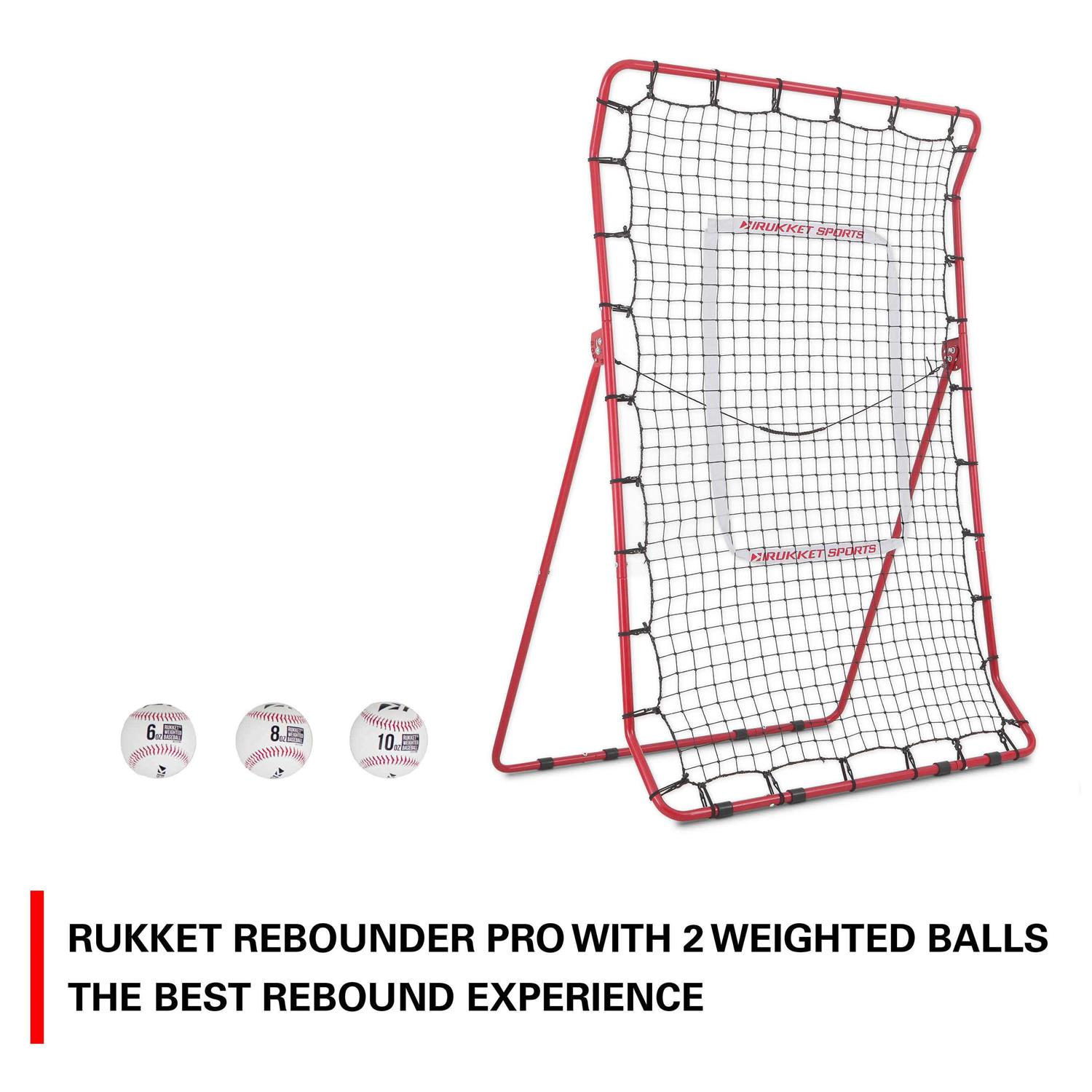 Rukket Sports Pitch Back Baseball/Softball Rebounder Pro w/ Weighted Balls - Sports Supplies Online Store