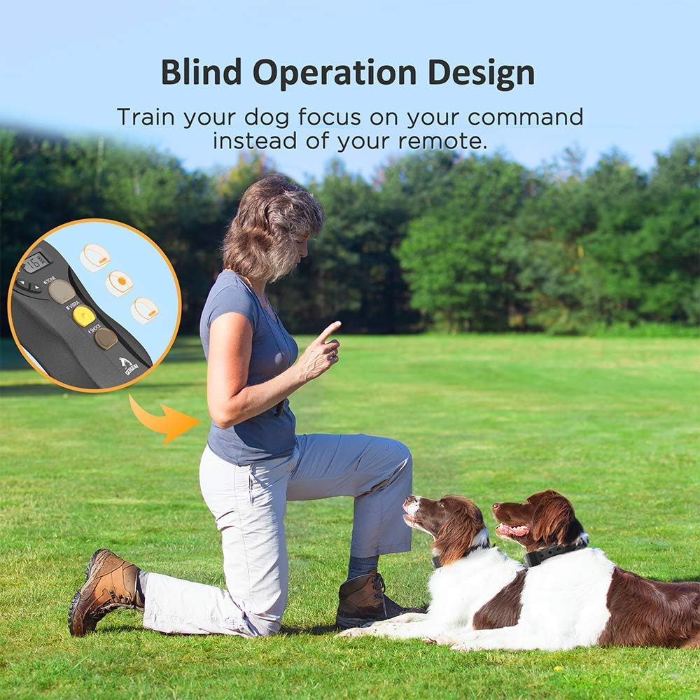 PATPET Dog Shock Collar for Large Dog - Rechargeable Dog Training Collar with Remote IPX7 Waterproof 3 Training Modes, Beep