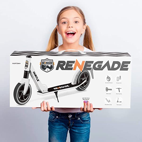 Hurtle Scooter &ndash; Scooter for Teenager &ndash; Kick Scooter &ndash; 2 Wheel Scooter with Adjustable T-Bar Handlebar &ndash