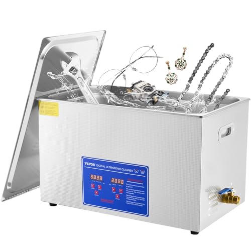 VEVOR 30L Industrial Ultrasonic Cleaner with Digital Timer&Heater 40kHz Professional Large Ultrasonic Cleaner Total 1100W for Wrench Tools Industrial
