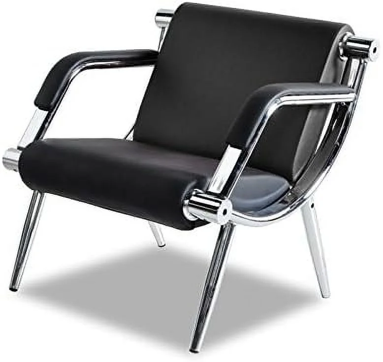 2Pcs Black PU Leather Office Reception Chair Waiting Room Visitor Guest Sofa Seat