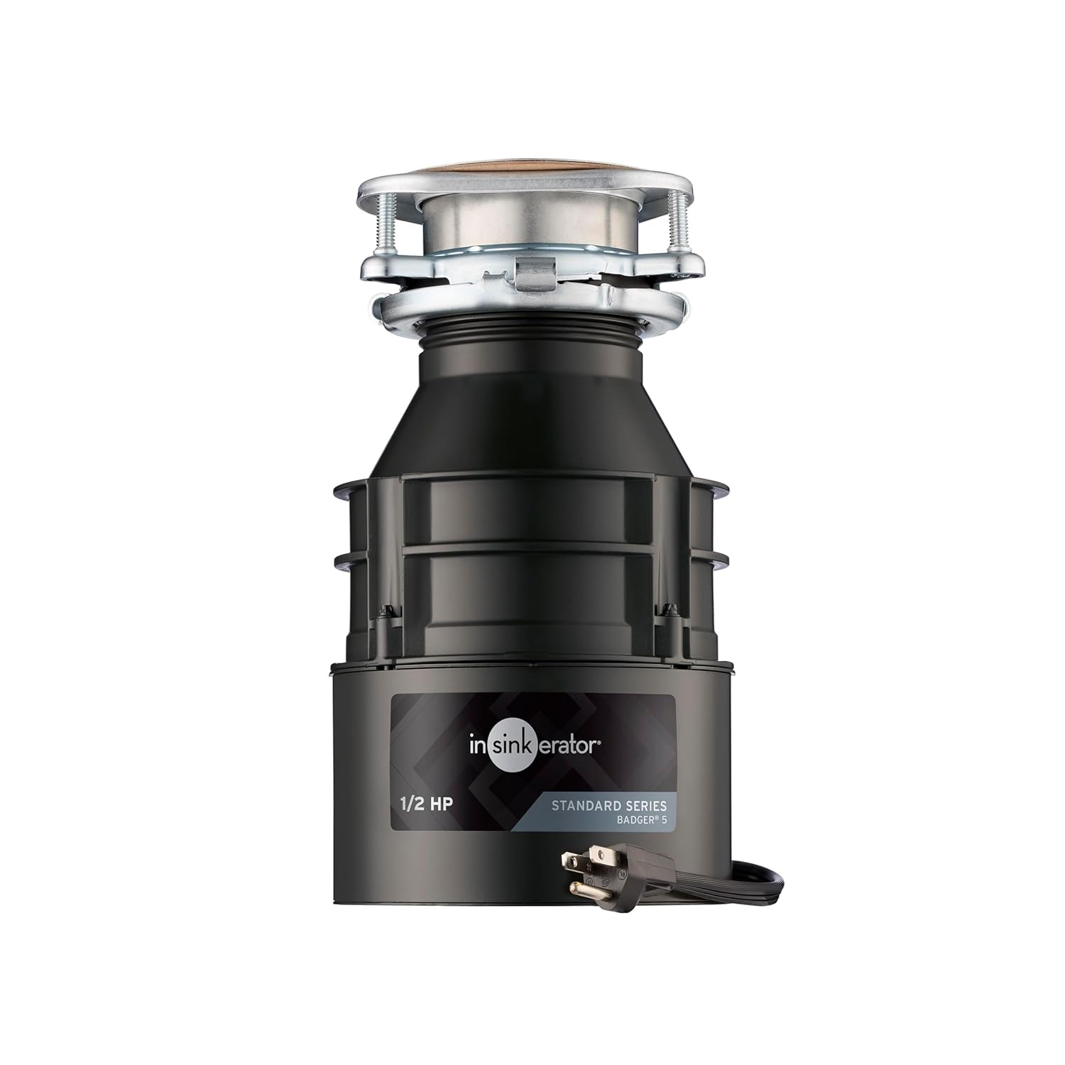 InSinkErator Badger 5 Garbage Disposal with Power Cord, Standard Series 1/2 HP Continuous Feed Food Waste Disposer, Badger 5 W/C, No Size