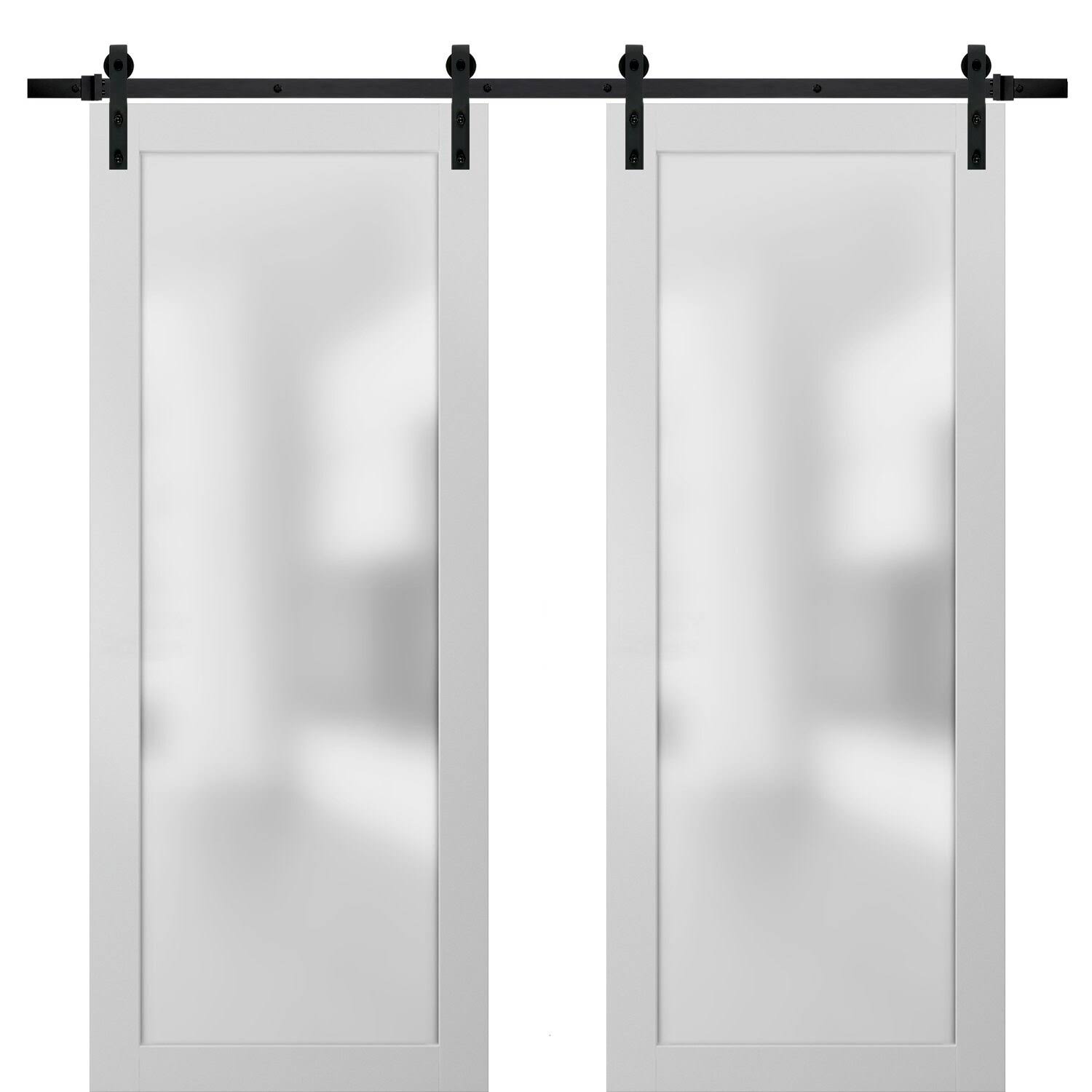 SARTODOORS Sliding Barn Door 24 x 96 | Planum 0010 Ginger Ash | 6.6ft Rail Stops Hardware | Panel Door