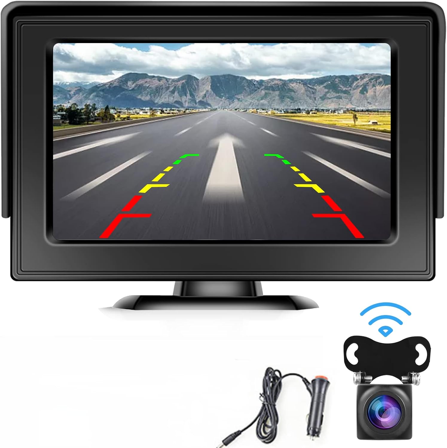 Wireless Backup Camera with Monitor Kit 4.3“ Reverse System HD 1080P Rear View Camera for Trucks, Van, Camping Car, SUV, Pickup