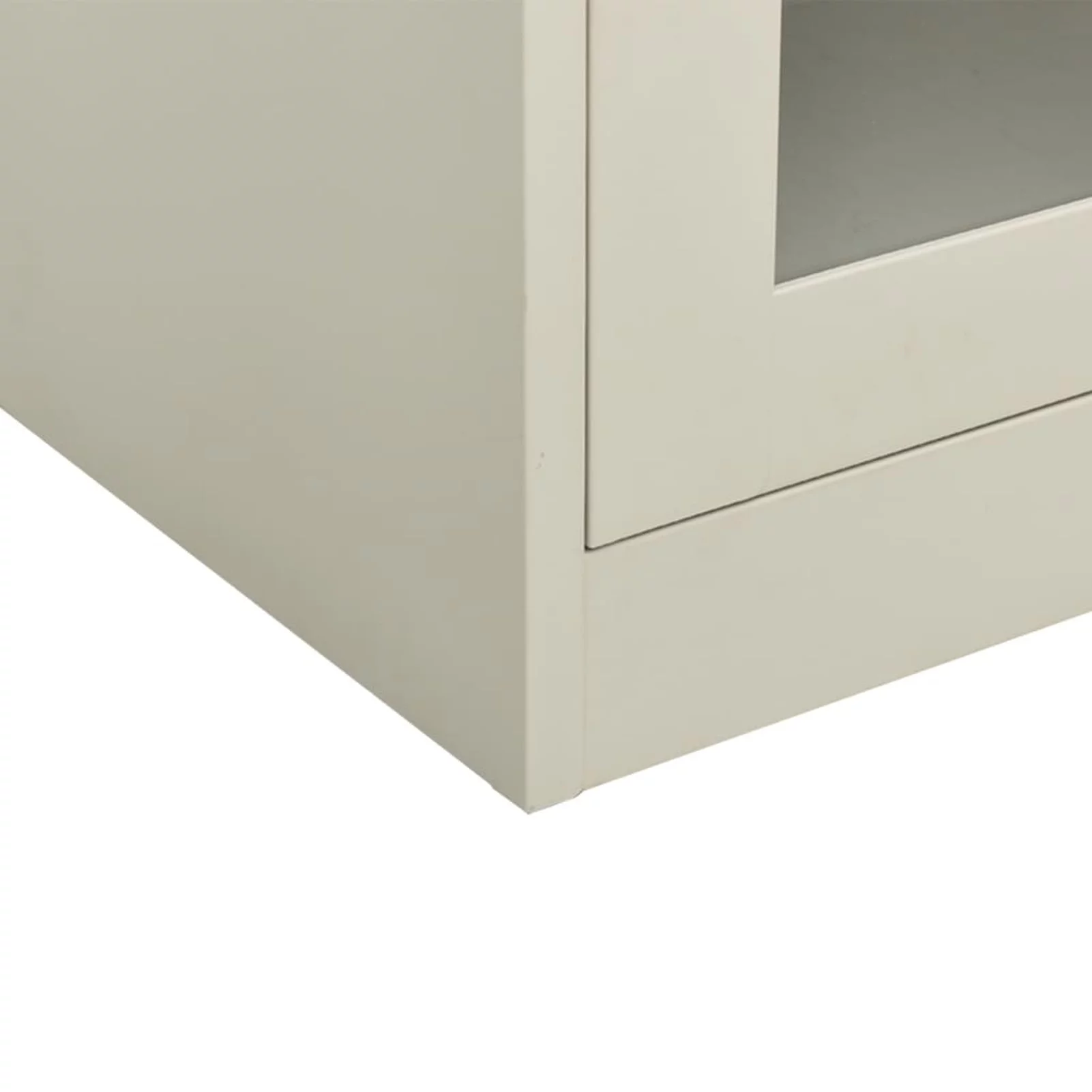 Anself Office Cabinet with Adjustable Storage Shelf and 2 Glass Door Steel Filing Cabinet Light Gray for Living Room, Bedroom