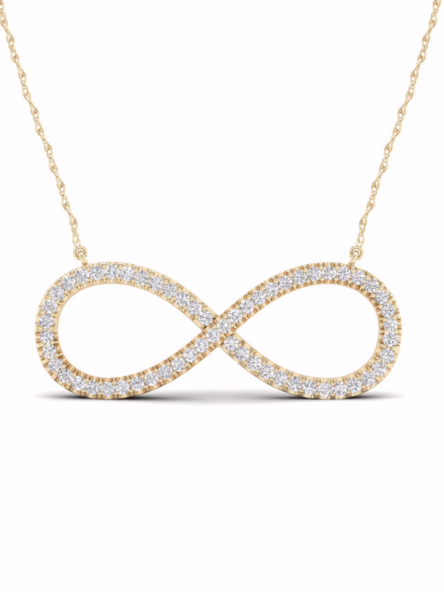 1/6Ct TDW Diamond 10K Yellow Gold Infinity Loop Nacklace