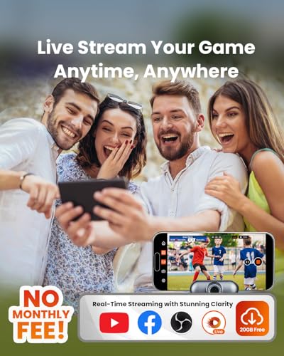 Chameleon AI Auto Sports Action Camera - 4K 60FPS Soccer Camera and Basketball Tracking Camera for Team Sports, Live Streaming, No Subscription
