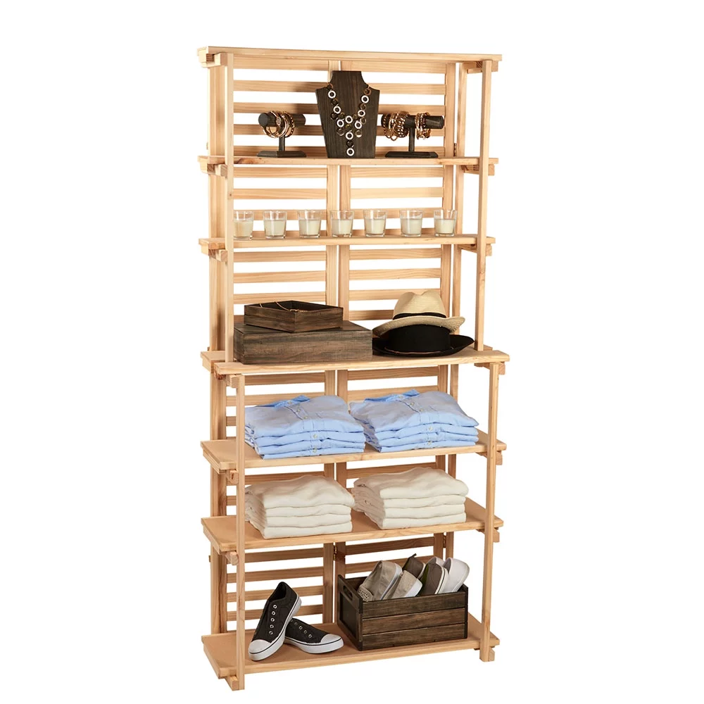 Wood Baker's Rack Display - Natural Finish