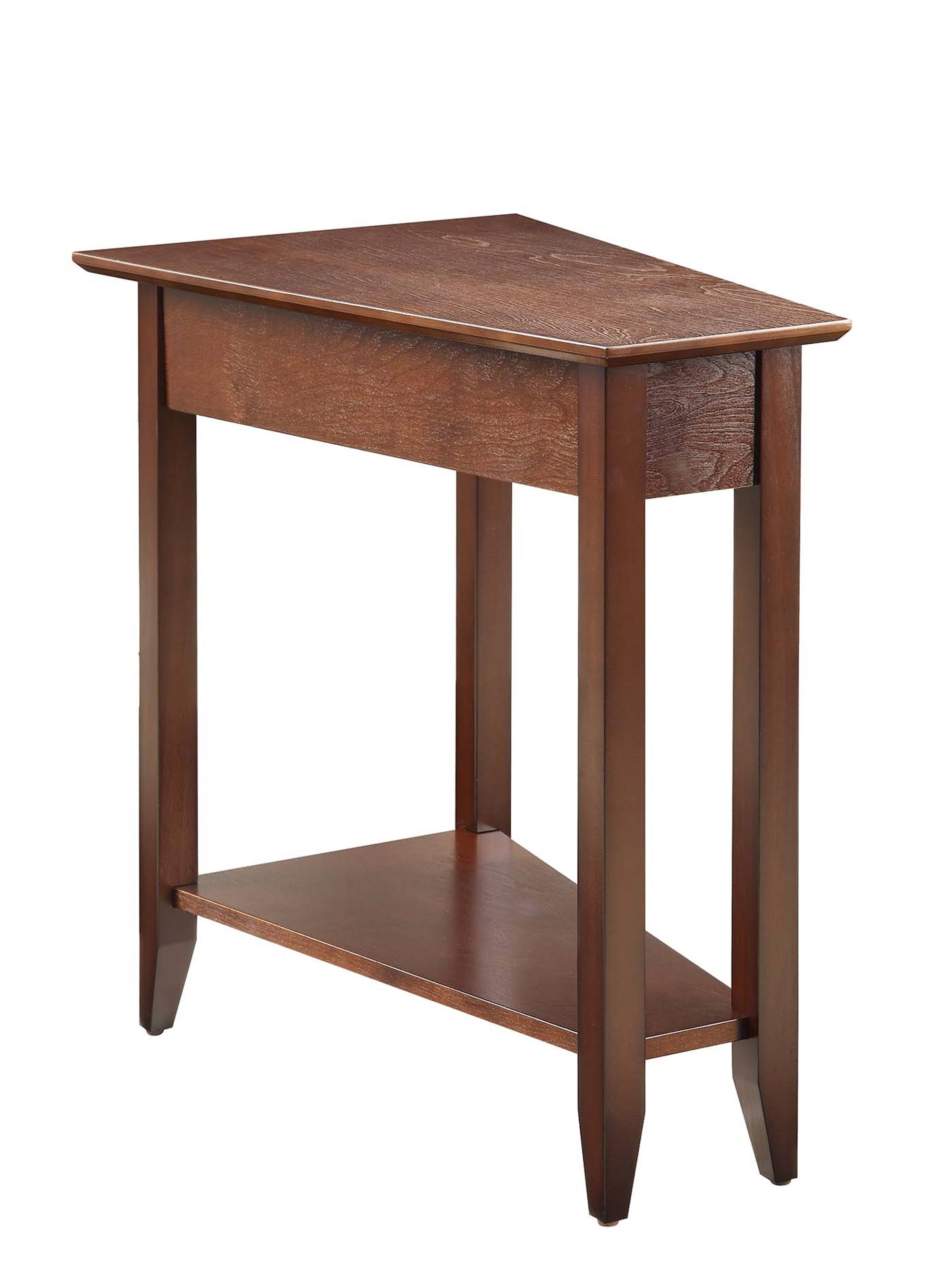 Convenience Concepts American Heritage Wedge End Table, Brown