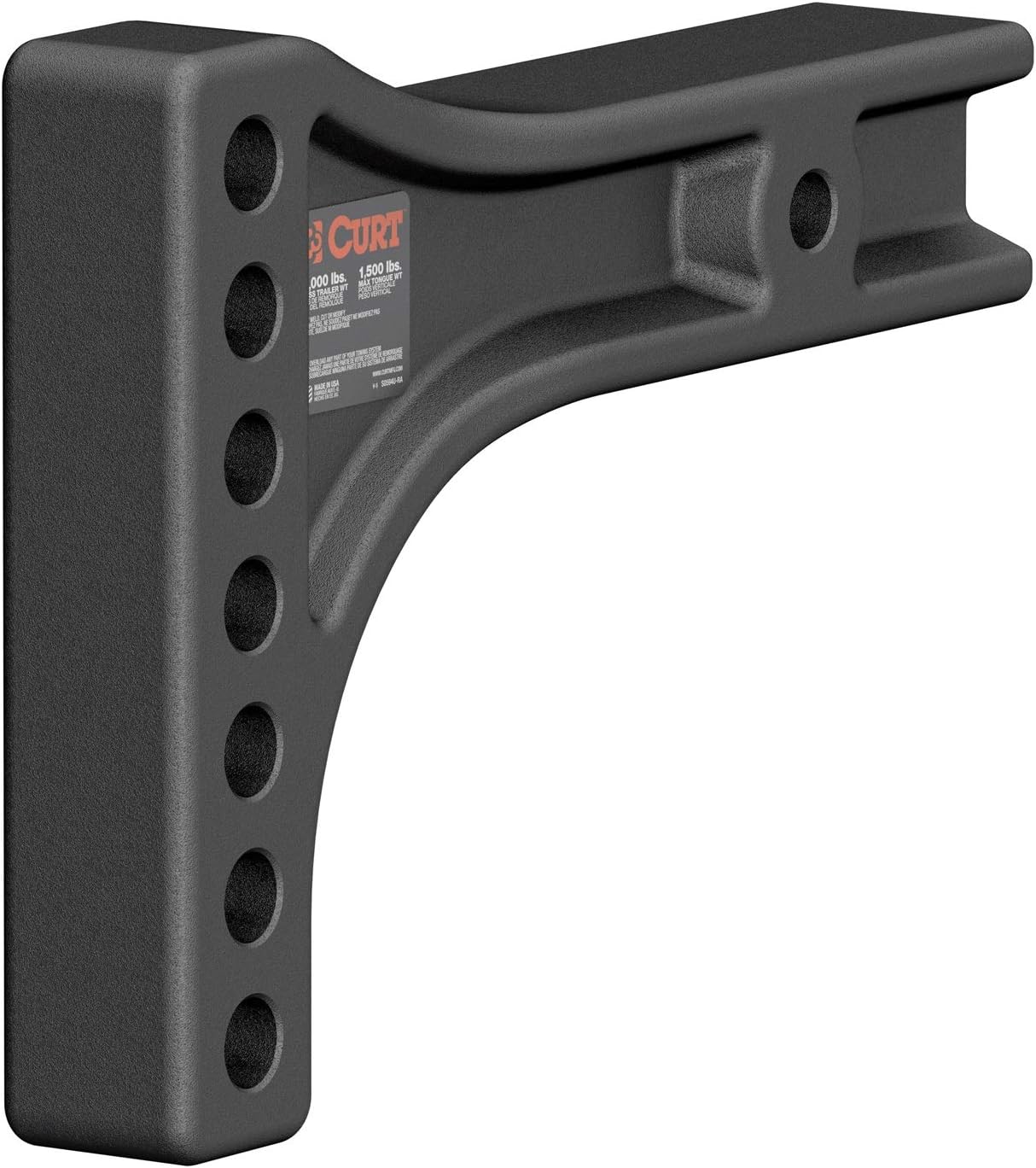 CURT 17131 Replacement Weight Distribution Hitch Shank, 2-1/2-Inch Receiver, 2-Inch Drop, 6-Inch Rise , Black
