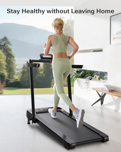 UREVO Walking Pad Treadmill with Incline, 2.5 HP Under Desk Treadmill, Foldable Treadmill for Home Office