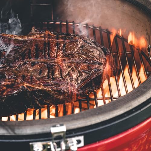Kamado Joe Classic Joe Series II 18-inch Ceramic Charcoal Grill and Smoker with Cart, Side Shelves
