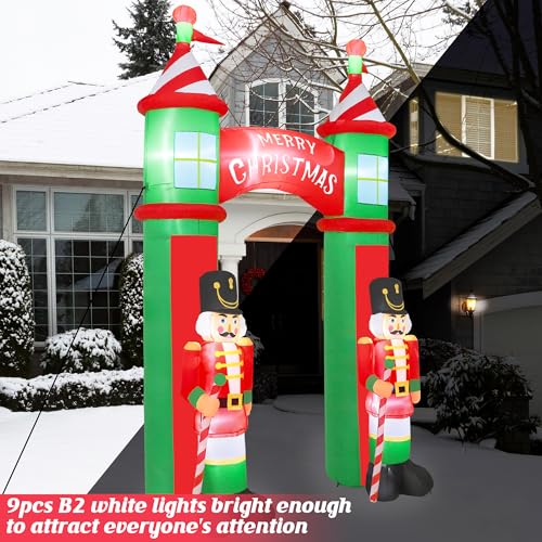 16FT Christmas Inflatable Snowman Outdoor Decorations, Giant Christmas Snowman, Holiday Blow Up Yard Decor with LED Lights