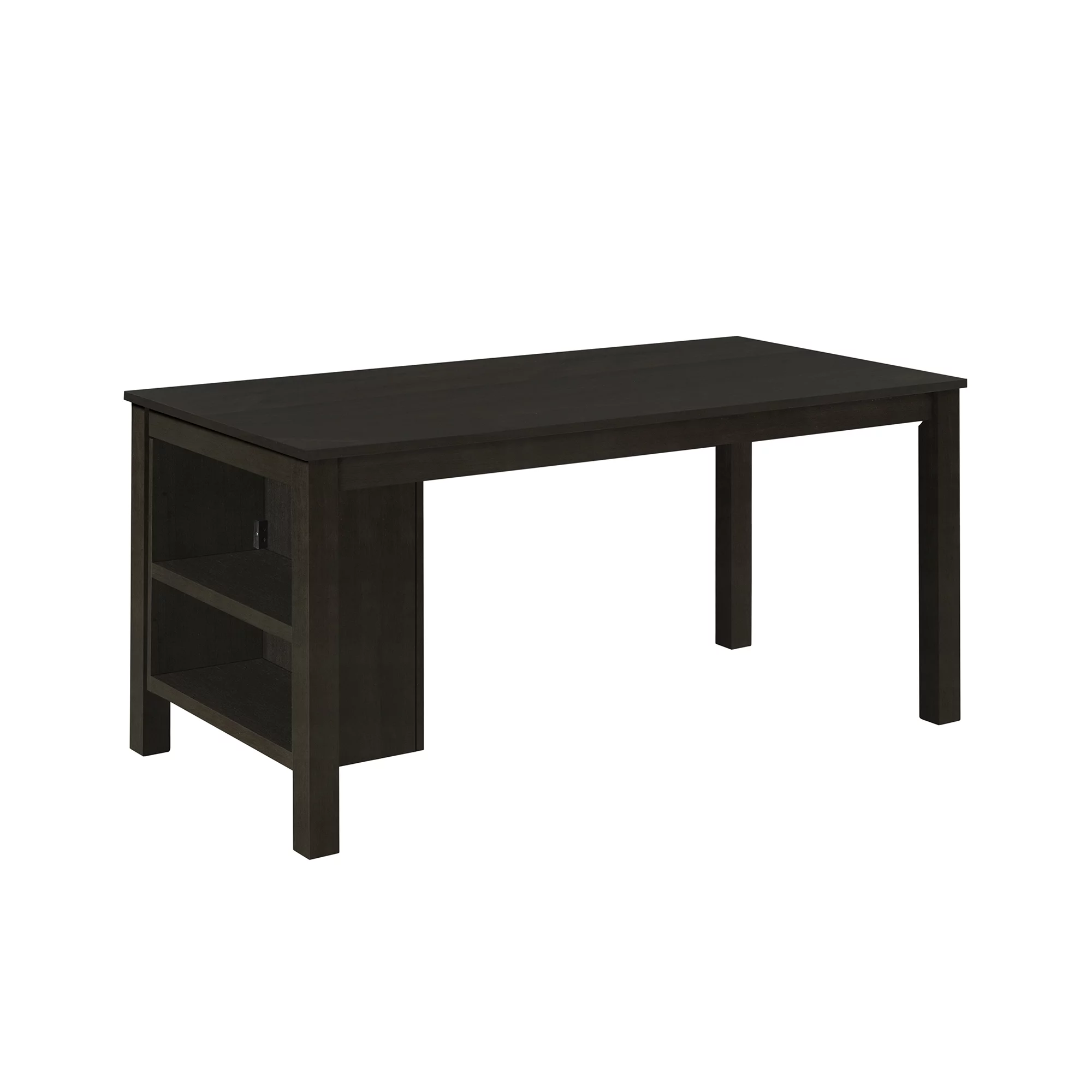 Churanty Farmhouse Wood 5 Pieces Dining Table Set with Storage Shelves,Kitchen Set for 4 with Padded Dining Chairs, Espresso