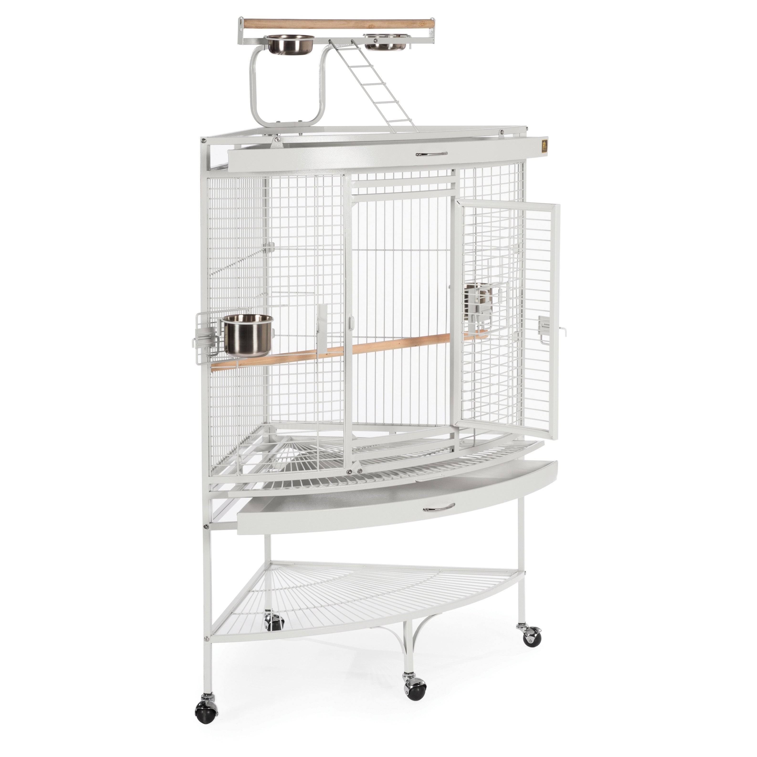 Prevue Hendryx White Corner Parrot Cage