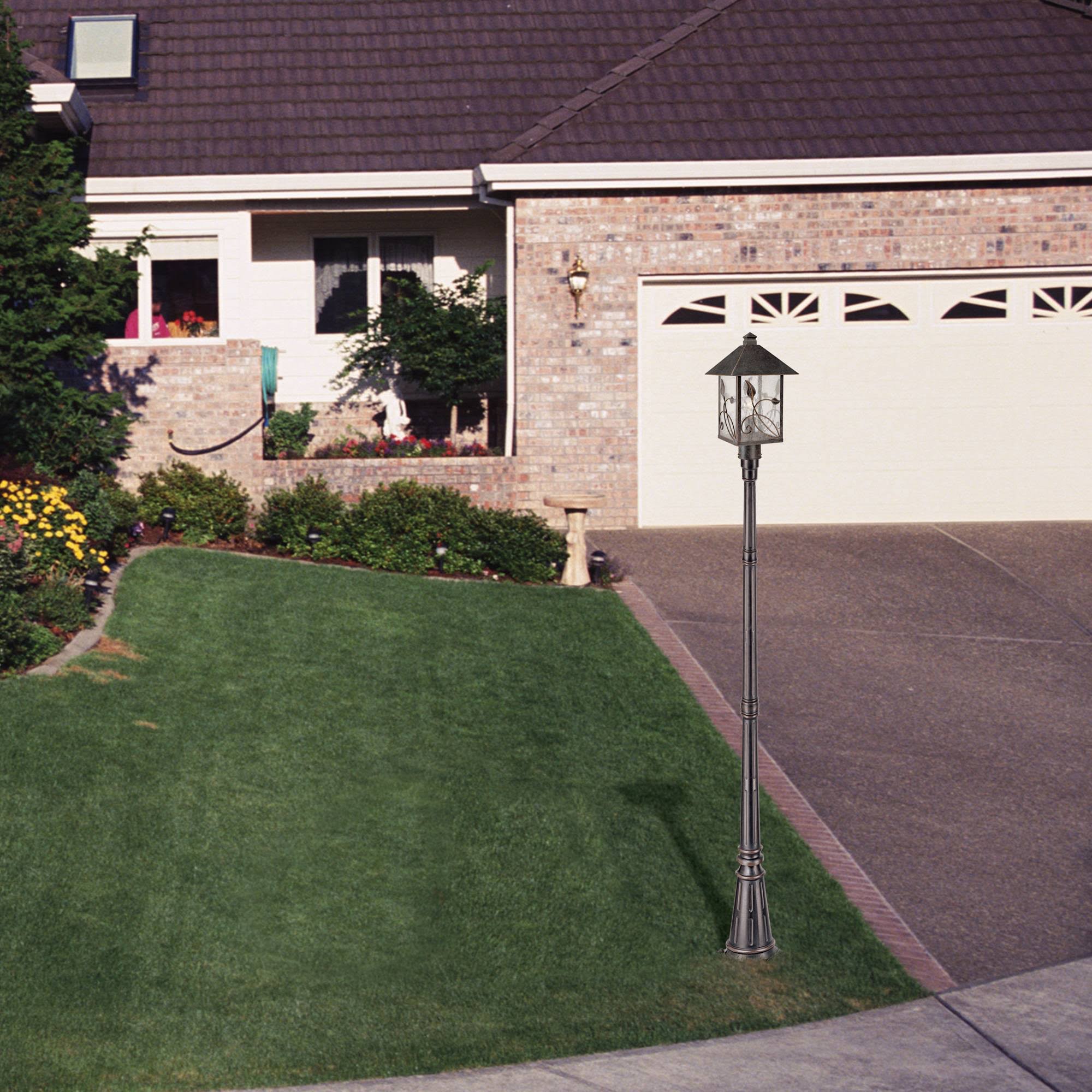 John Timberland Traditional Post Light Pole and Cap Base Classic Bronze 76 3/4x22 for Post Garden Yard
