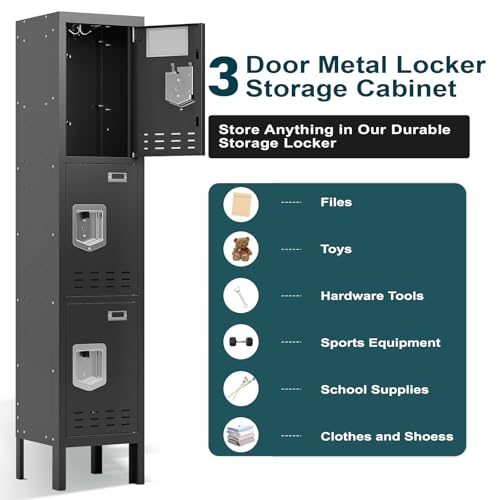 Metal Cabinet Home Office Storage,Lockers,Lockable Employees Metal Locker with Door,54" Height Steel Locker,Lockable Steel Locker for Gym,School,Home