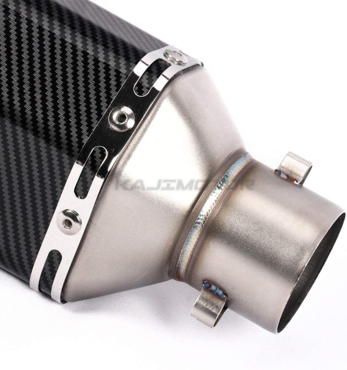 KAJIMOTOR Universal Motorcycle Short Exhaust Muffler Carbon Gobo Slip On w/DB Killer 51mm