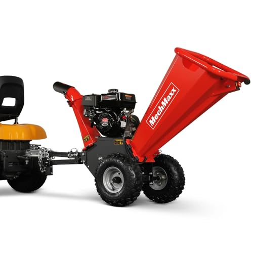 4'' Inch 212CC 7HP Gas Powered Wood Chipper Leaf Branch Shredder Mulcher with Towbar, Emergency Stop Button, Model GS650