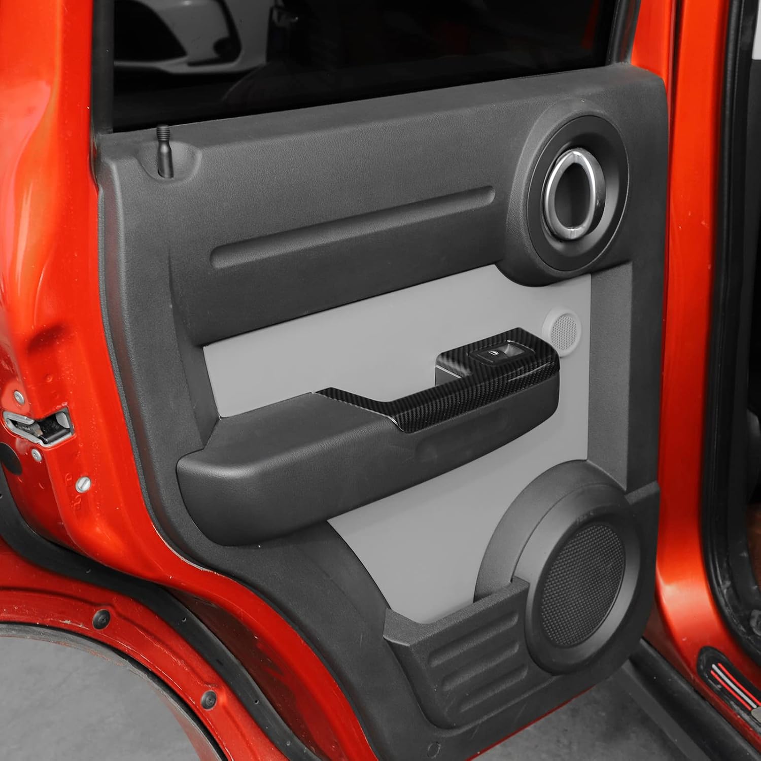 Jimen for 2007-2012 Dodge Nitro Window Lift Switch Panel Cover Trim (Carbon Fiber)