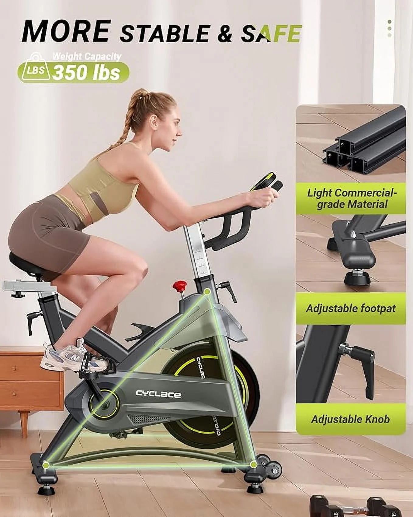 Cyclace PRO Magnetic Exercise Bike 003C 350lbs Indoor Cycling Bike Stationary Bike With Tablet Holder, Indoor Bike for Home Exercise