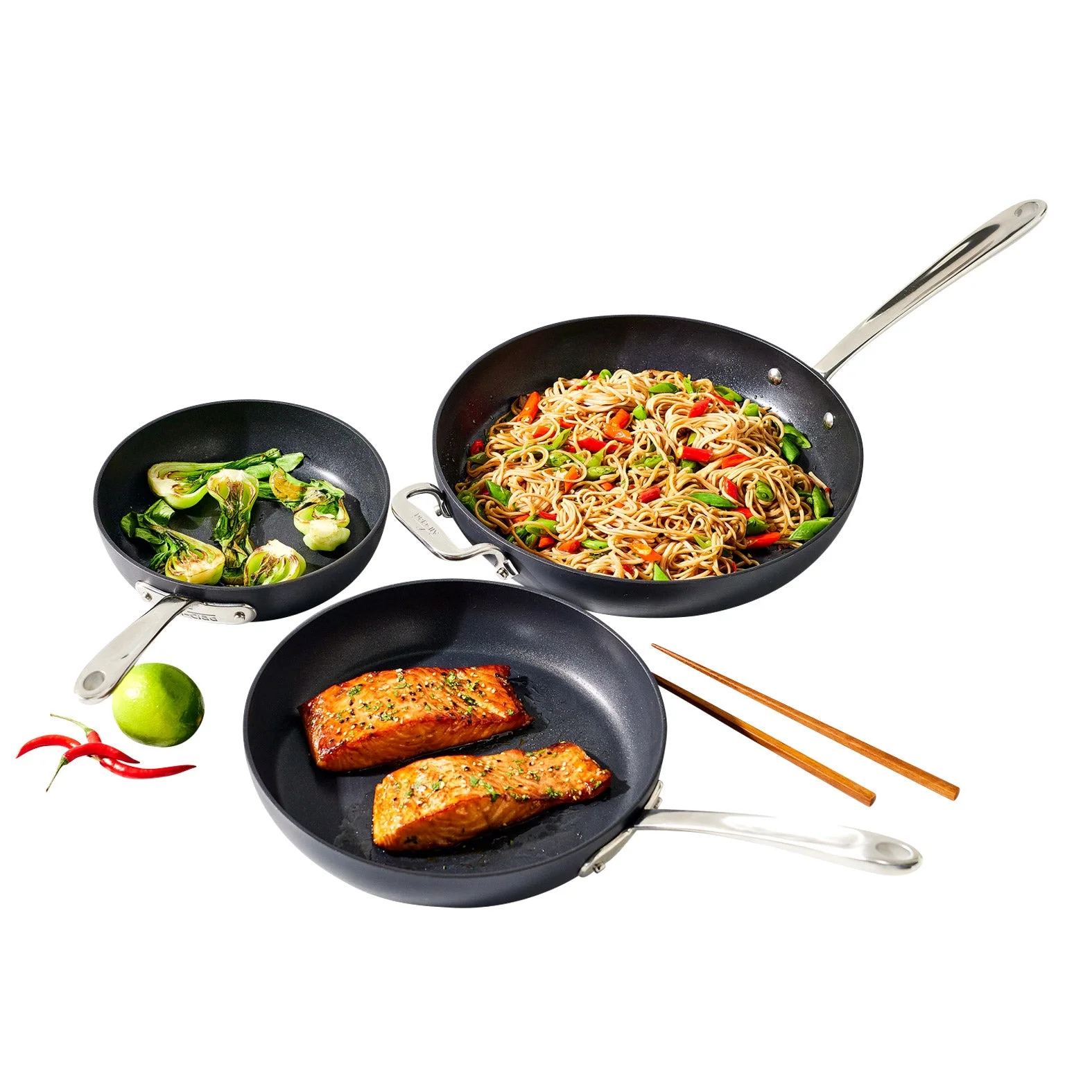 All-Clad Hard-Anodized Fry Pan Set - 3 Pieces