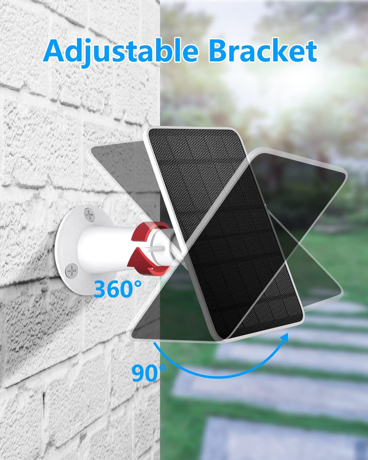 Solar Panels for Wireless Outdoor Security Camera, 5V 4W Waterproof Solar Panel Kit for Rechargeable Battery Surveillance Cam