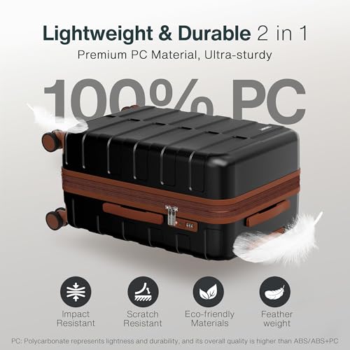 Luggage Sets 3 Piece (3-YEARS VIP SERVICE) Hardside Expandable Ultra Durable 100% PC Lightweight Carry On Travel Suitcase Set with TSA Lock Spinner