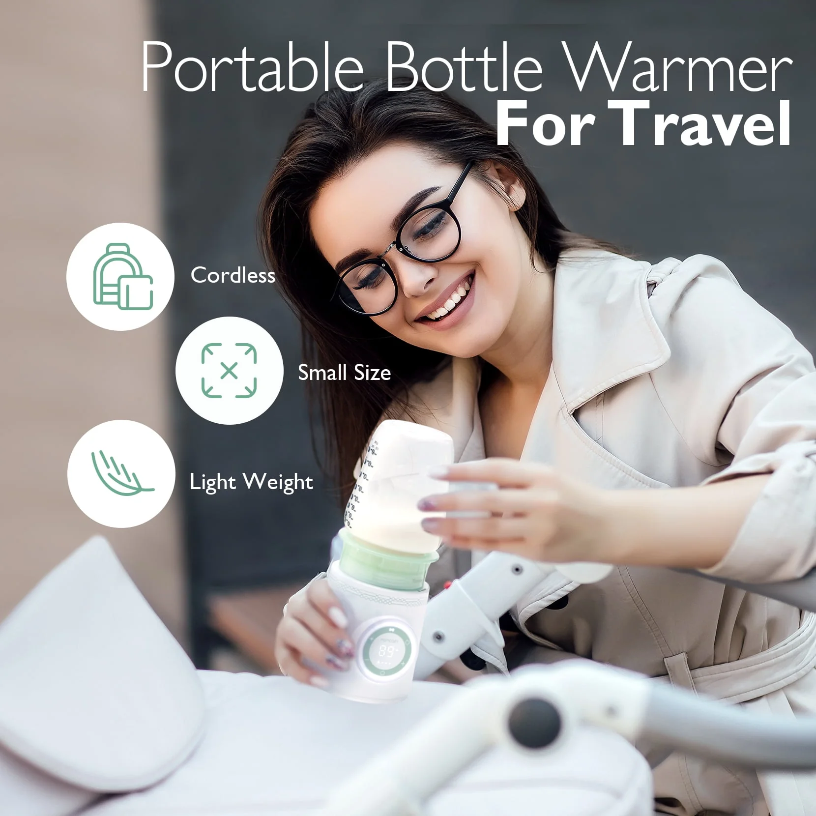 Momcozy Baby Bottle Warmer, 6-in-1 Baby Milk Warmer with Smart Temperature Control, Breastmilk Warmer, Fast Baby Food Heater, Steam Sterilizer