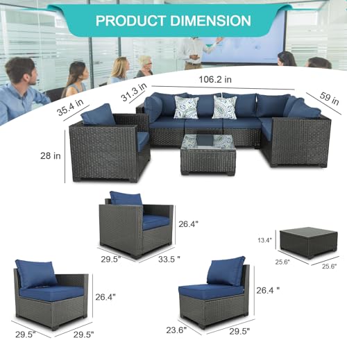 Outdoor Furniture Patio Furniture Sets Conversation Sets Balcony Furniture Outdoor Sectional for Outdoor Indoor Backyard Lawn Garden Porch Poolside