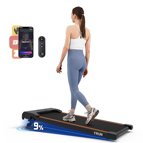 Walking Pad Under Desk Treadmill, 2.5HP Quiet Brushless Small Treadmill for Home and Office