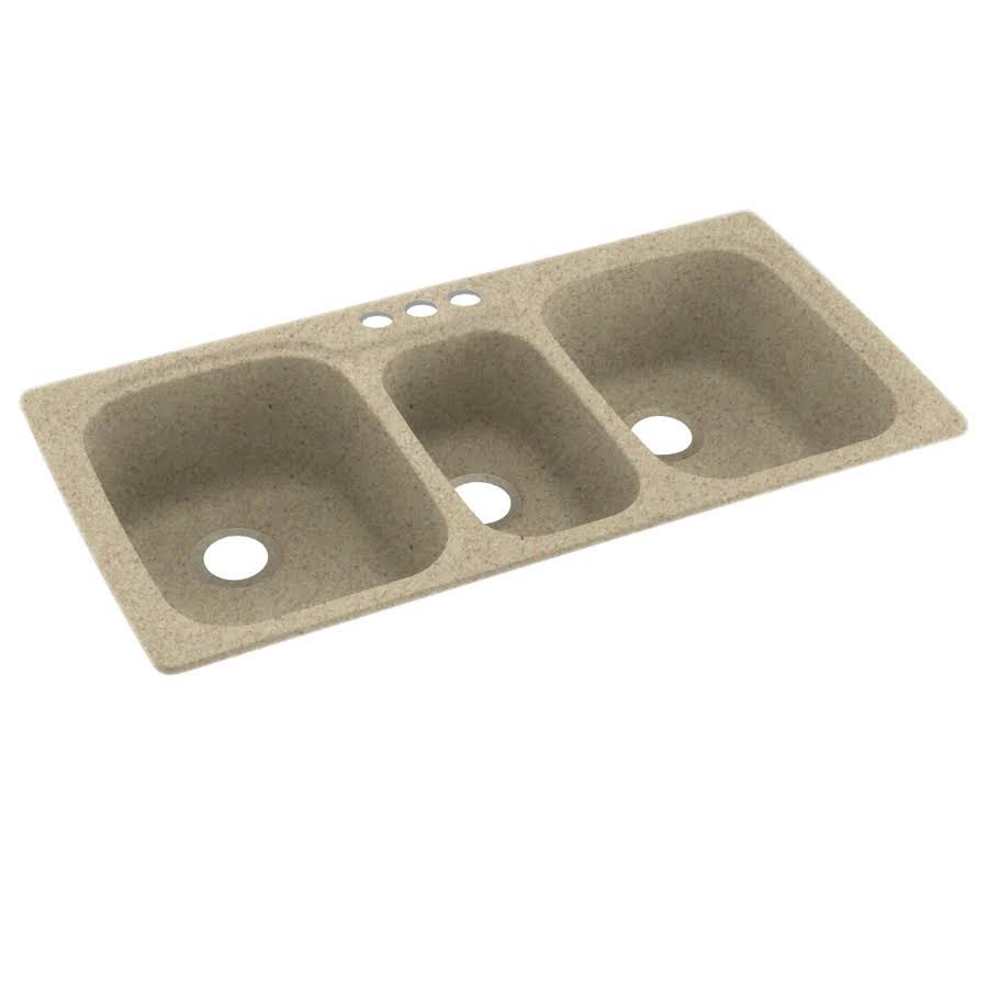 Swan KS04422TB.122-3 44x22 L x 22x22 W Dual Mount Kitchen Sink Finish: Prairie, Faucet Drillings: 3 Hole