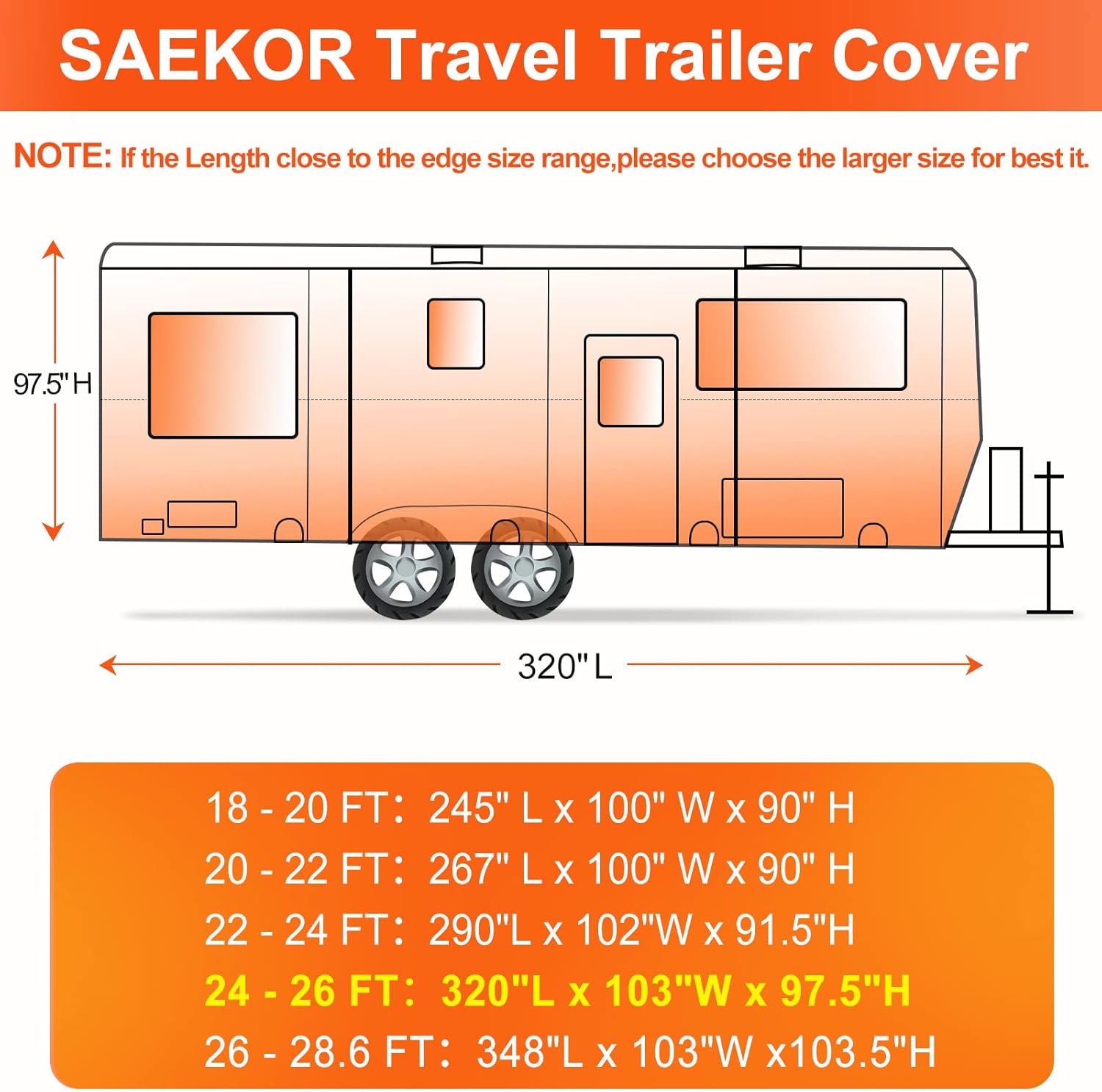 7 Layers Top Travel Trailer RV Cover for 20.1' - 22' RV Cover