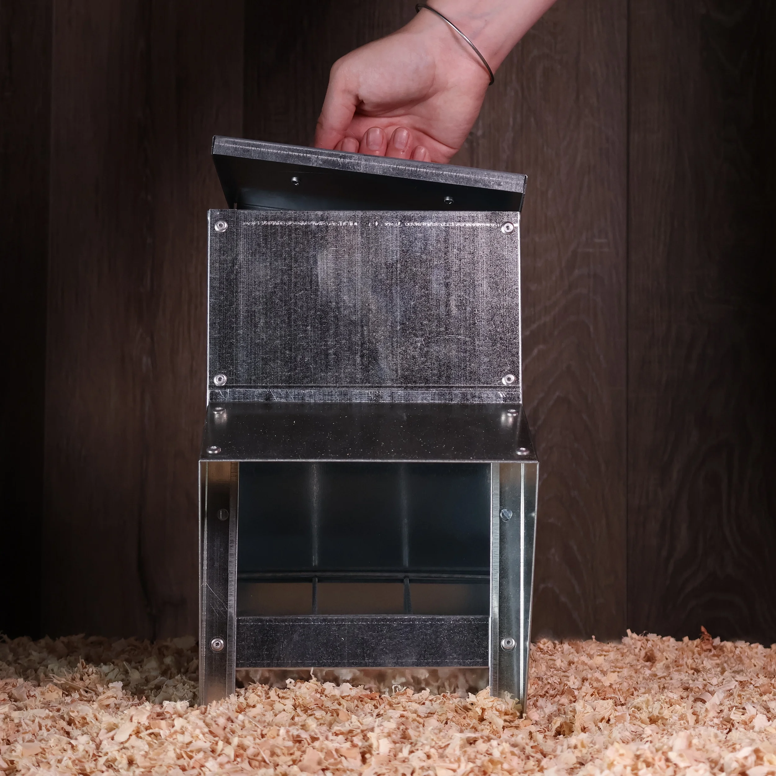 Rural365 11.5lb Capacity Galvanized Chicken Feeder Weatherproof Coop Dispenser