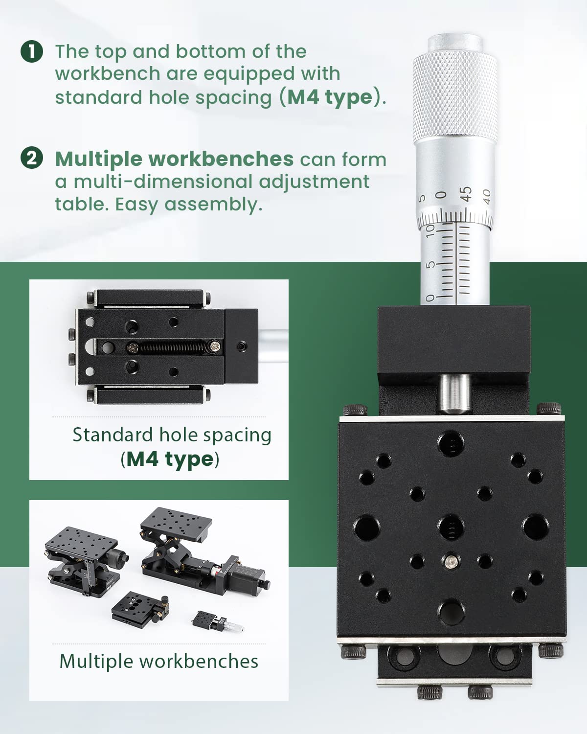 Huanyu X Axis Micrometer Translation Stage X Linear Stage Precision Displacement Table Station Optical Sliding Table 13mm Travel Trimming Bearing