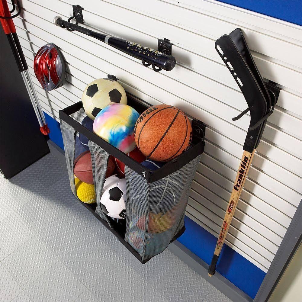 Gladiator Ball Caddy Garage Storage Bin Tote Mesh Basket GearTrack GearWall New