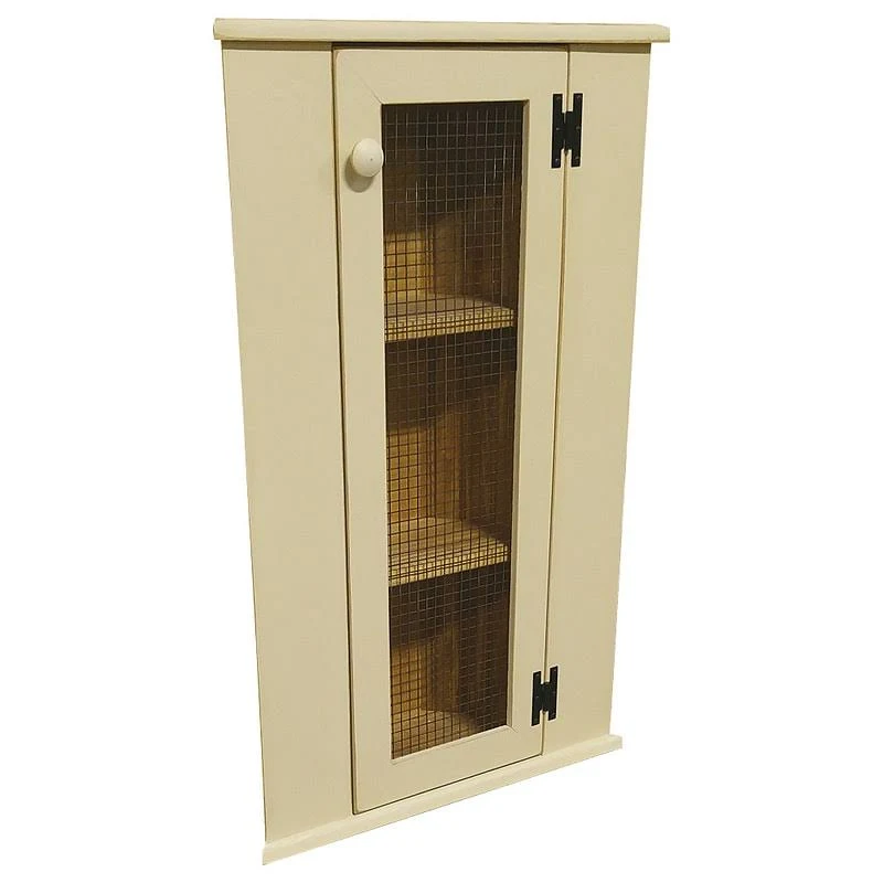 August Grove Corner China Cabinet Top; Old Cream