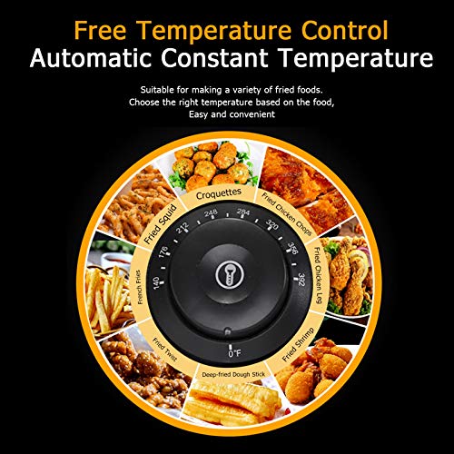 Wrilibo Electric Deep Fryer w/Basket & Lid, Stainless Steel Commercial Deep Fryer Countertop Deep Fryer w/Temperature Control
