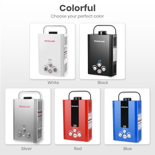 GASLAND BE158 Propane Tankless Water Heater 6L, Outdoor Portable Hot Water Heater, Overheating Protection, Easy to Install
